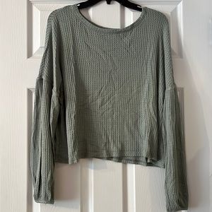 Honey and sparkle green sweater medium
